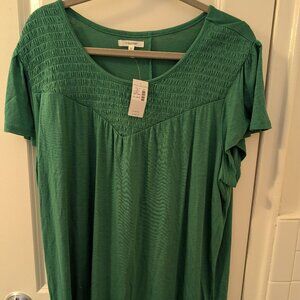 Maurices Swing Flutter Sleeve Top Green XXL